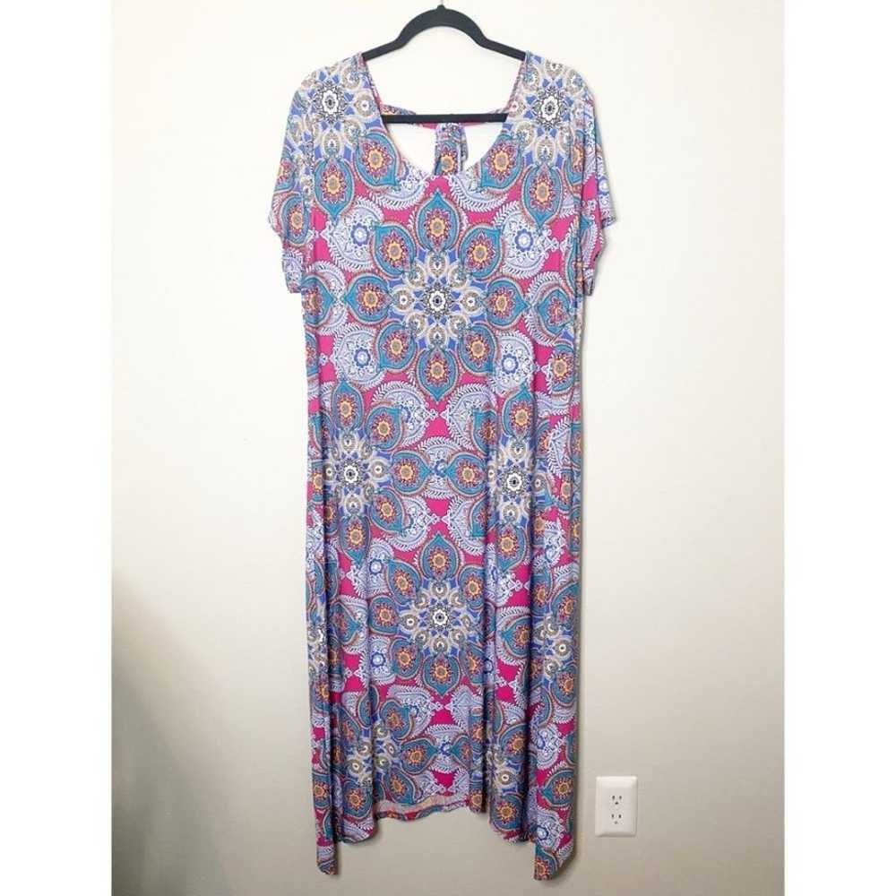 Chico’s Medallion Cluster-Print Jersey Midi Dress… - image 1