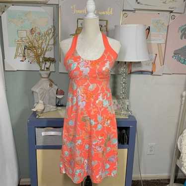 PATAGONIA peach pink floral active dress sz s