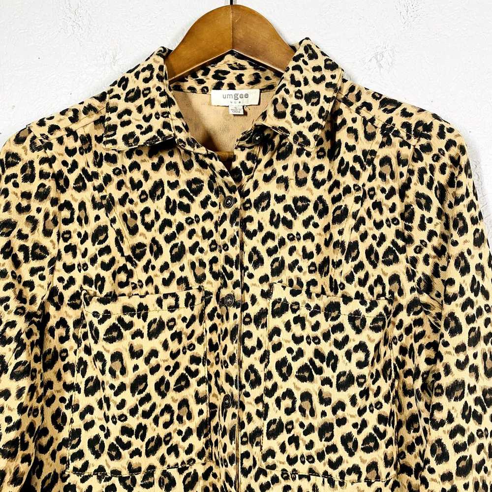 UMgee Animal Print Shirt Dress Button Up Front Lo… - image 3