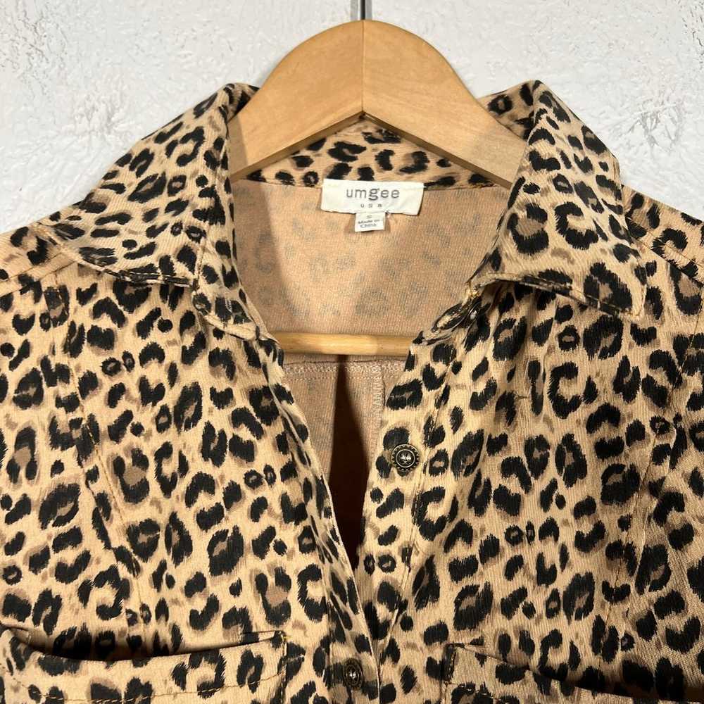 UMgee Animal Print Shirt Dress Button Up Front Lo… - image 7