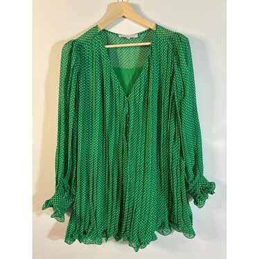 Endless Rose Green Polka Dot Pleats Buttoned Flir… - image 1