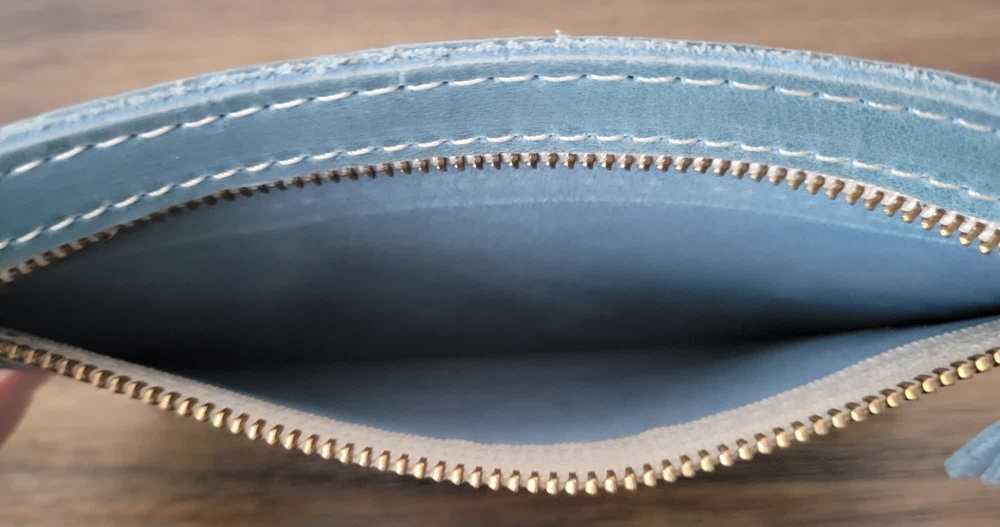 Portland Leather Aqua Adriana Pouch Wristlet - image 3