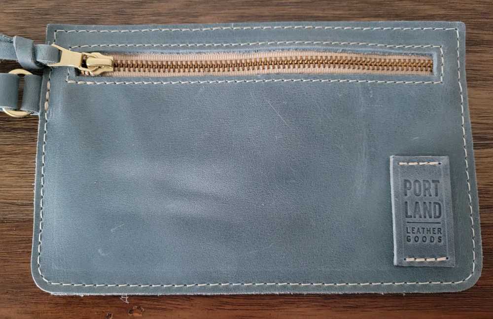 Portland Leather Aqua Adriana Pouch Wristlet - image 5