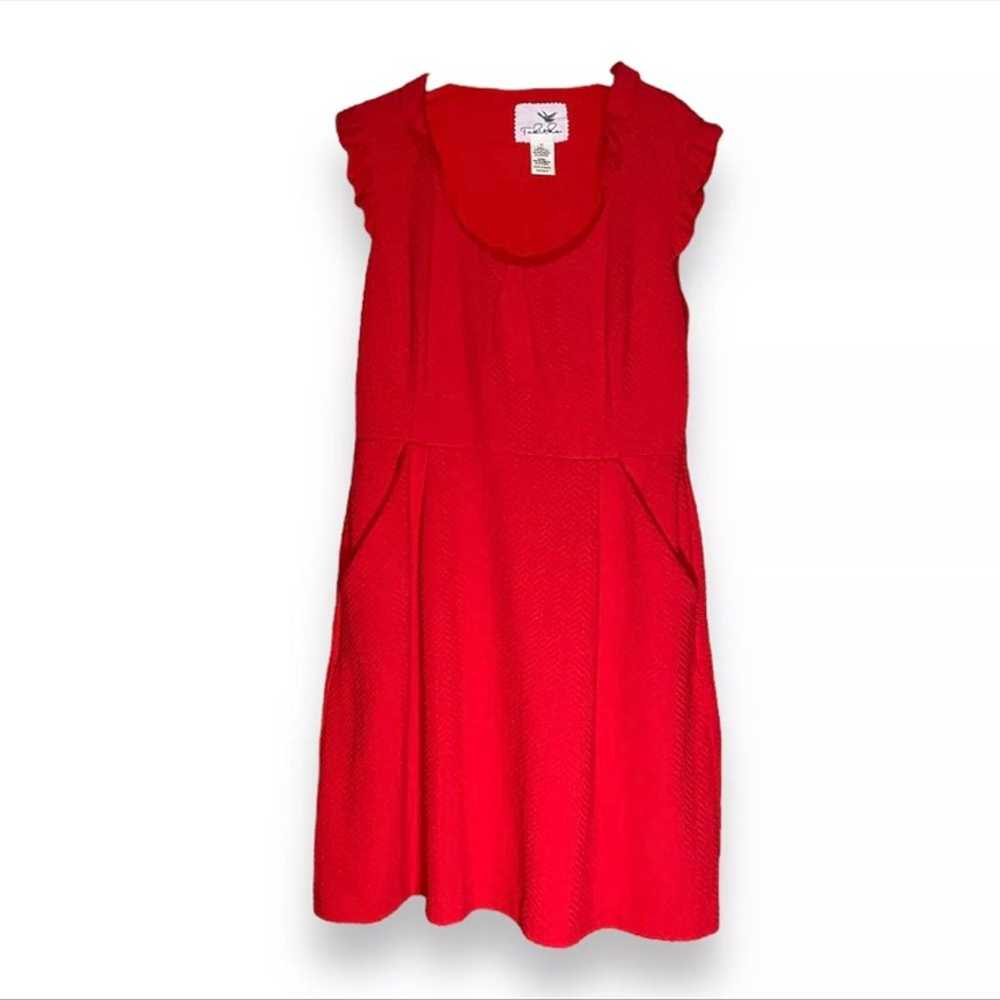 Anthropologie Tabitha Cherie Dress Size 12 Red Po… - image 3