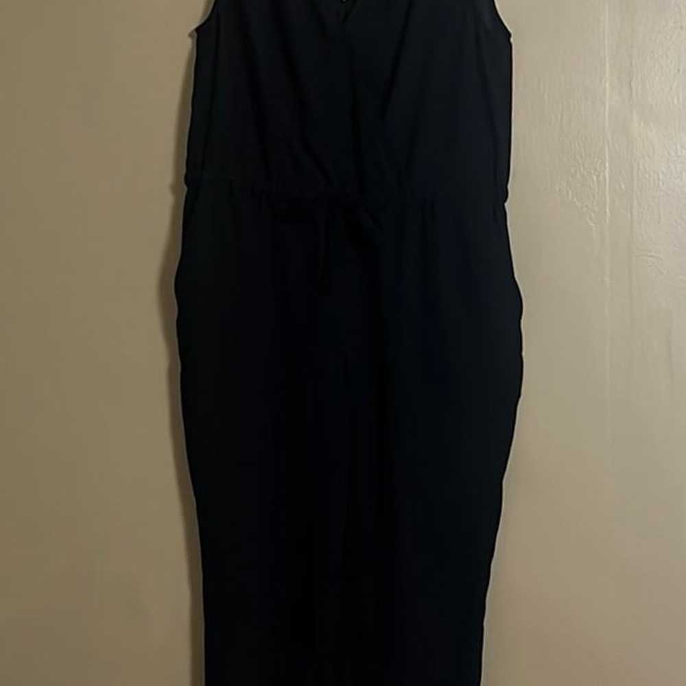 Loft Jumpsuit Sz XL Pleated Straps Tie Back Elast… - image 1