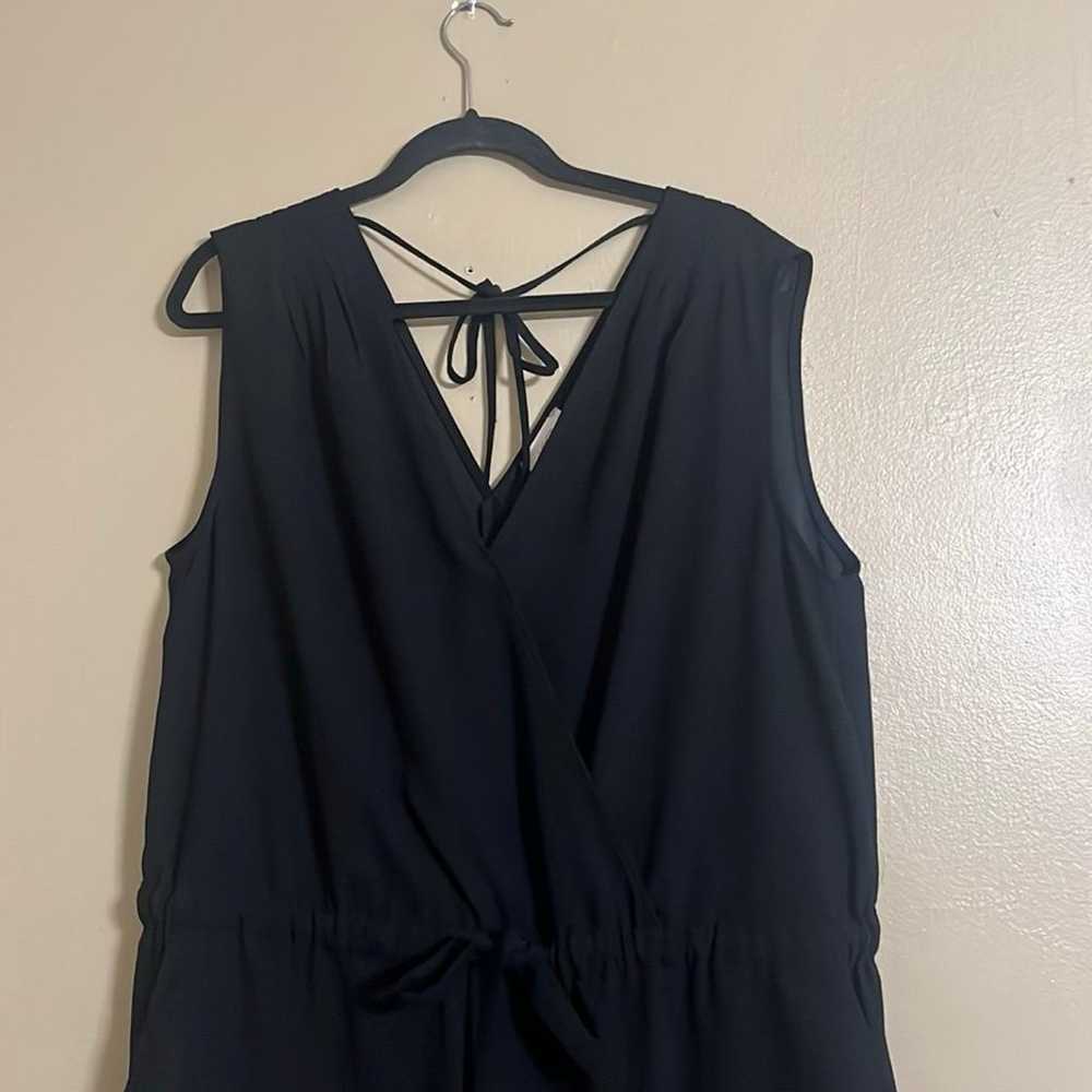 Loft Jumpsuit Sz XL Pleated Straps Tie Back Elast… - image 4