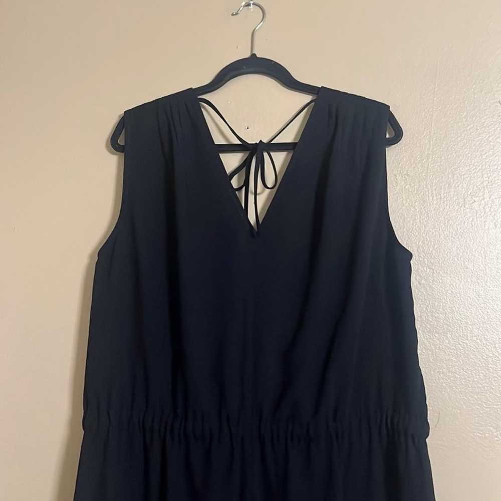 Loft Jumpsuit Sz XL Pleated Straps Tie Back Elast… - image 5