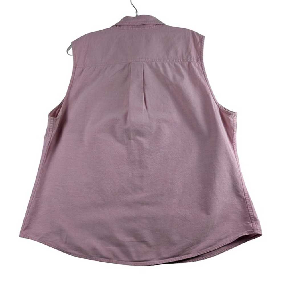 Vintage LL Bean Pink Sleeveless Womens Medium Blo… - image 2