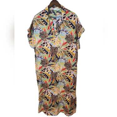 C&C california linen blend tropical print Kaftan … - image 1