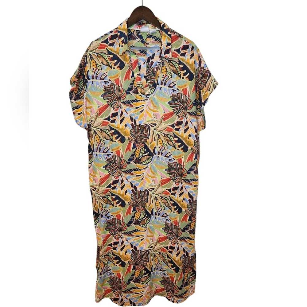 C&C california linen blend tropical print Kaftan … - image 6