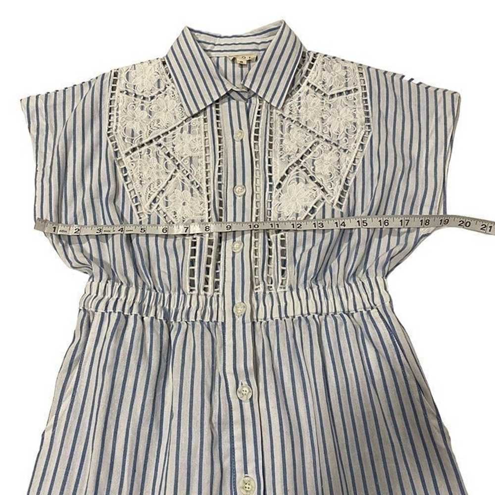 POL Polly Farms Blue White Striped Dress with Lat… - image 7