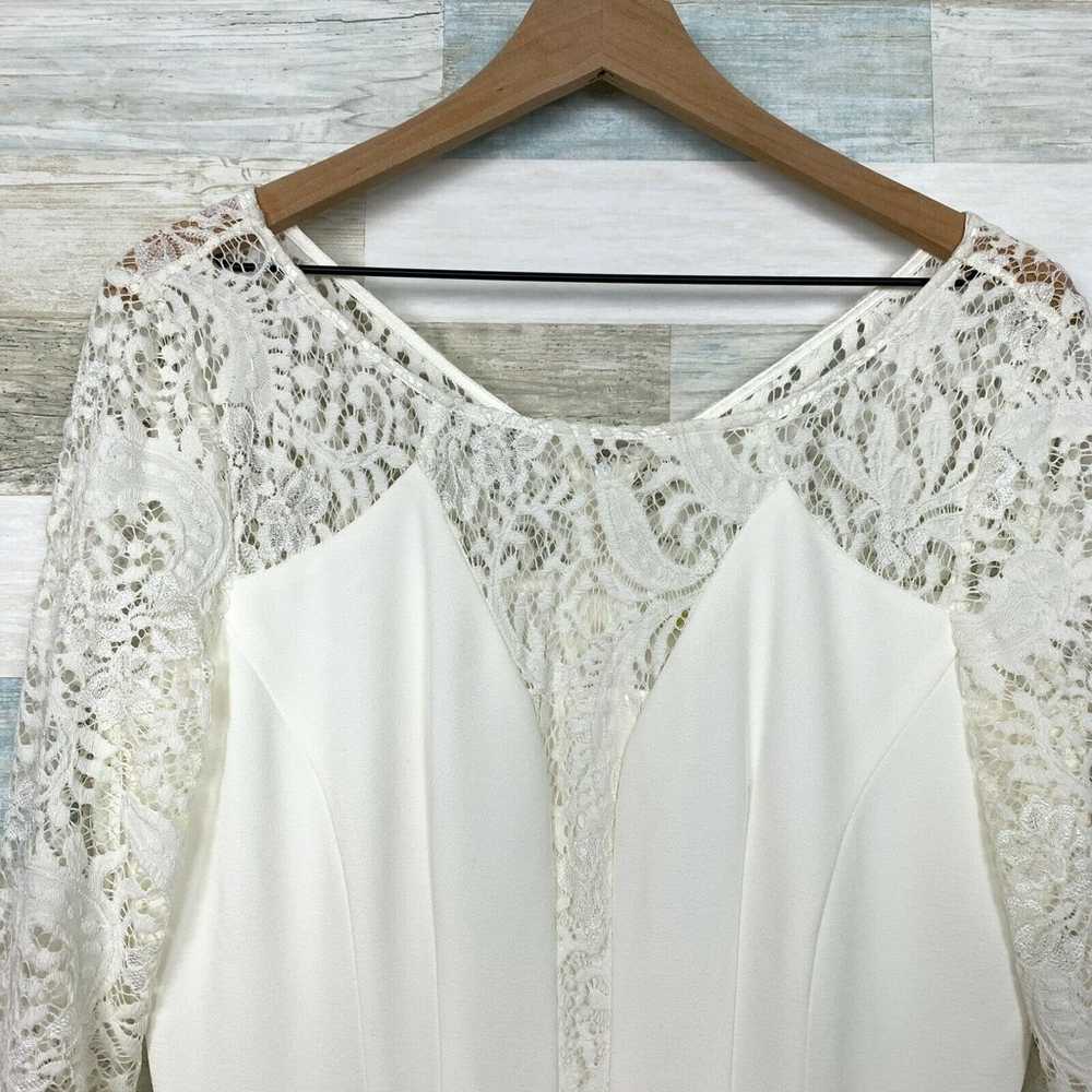 Gianni Bini Lace Fit & Flare Dress Ivory White Pl… - image 2