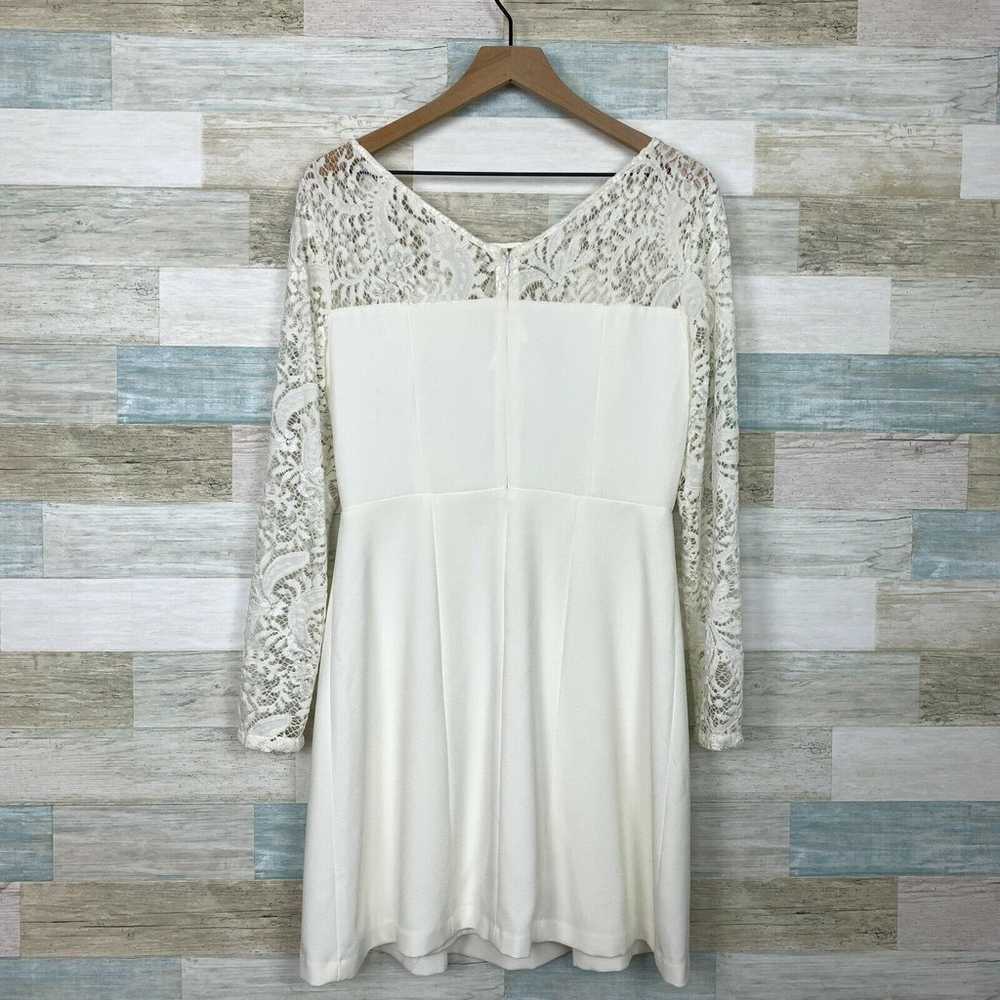 Gianni Bini Lace Fit & Flare Dress Ivory White Pl… - image 3