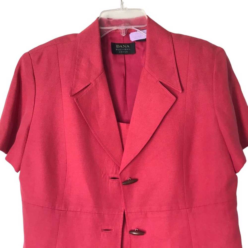 Dana Buchman Coral Solid Silk/Linen Blend Jacket … - image 2