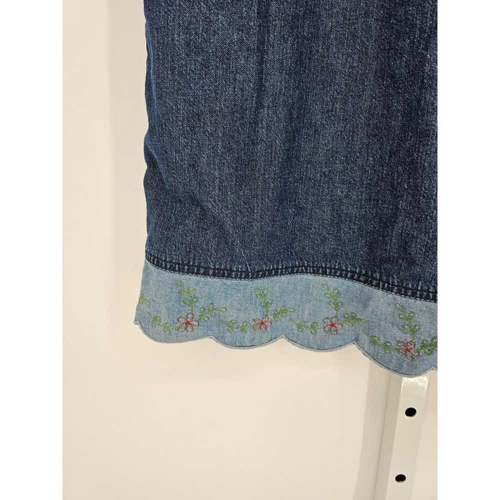 VTG Y2K Liz Claiborne Women's Blue Cotton Square-… - image 2