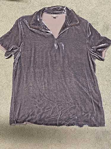 J. JILL SOFT VELVETEEN/VELOUR DOVE GREY BLOUSE, UN