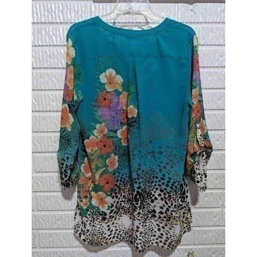 Soft Surroundings  Women's Teal Floral & Animal P… - image 3