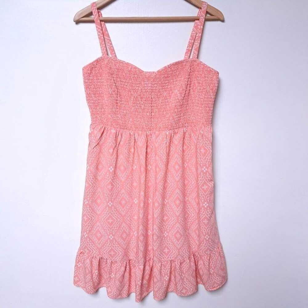 Torrid Challis Smocked Skater Dress Size 1 Peach … - image 7