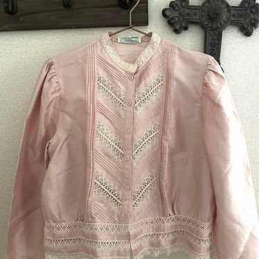 Vintage Pink Embroidered Antique Blouse - image 1