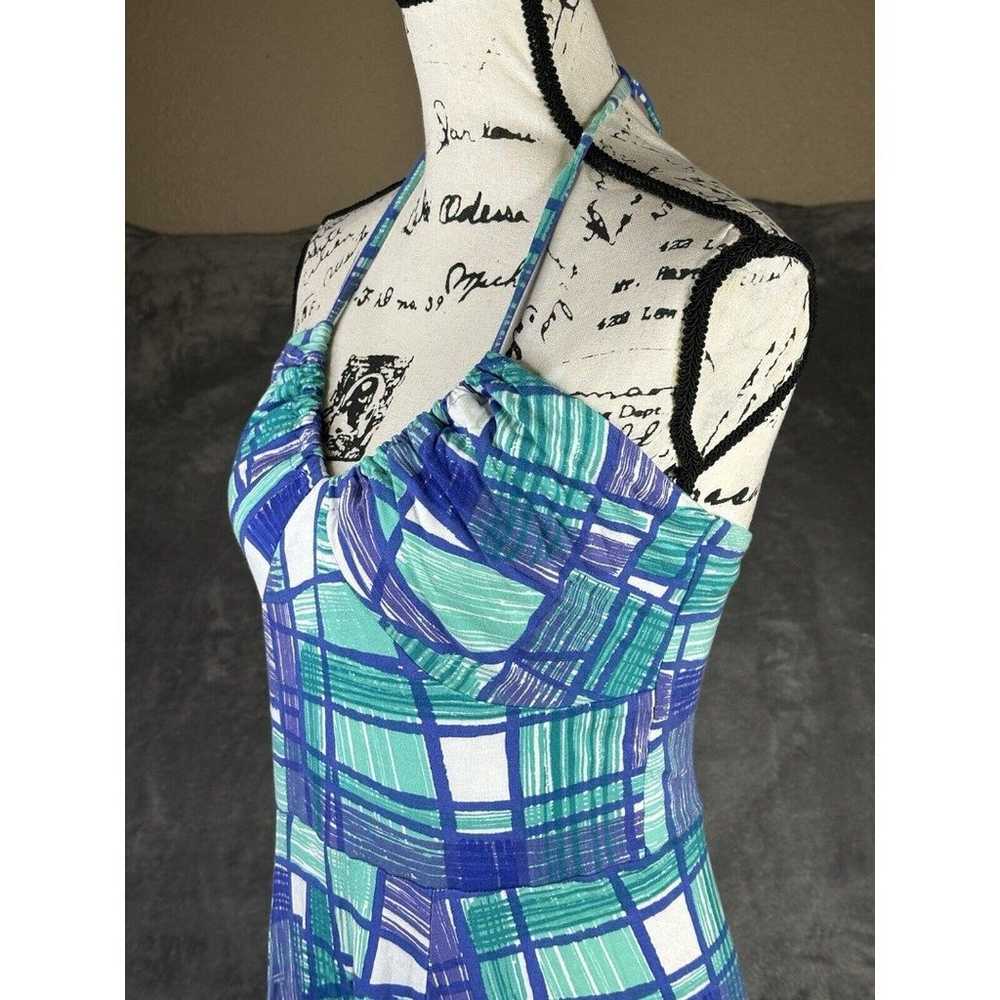 Tori Richard Honolulu Dress Medium Blue Geometric… - image 3