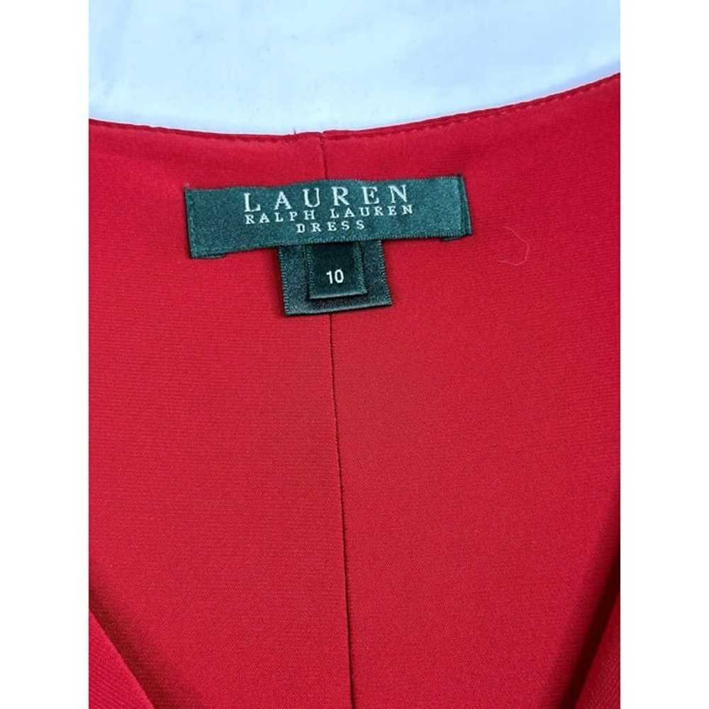 Lauren Ralph Lauren Knee Length Dress sz 10 Red - image 4