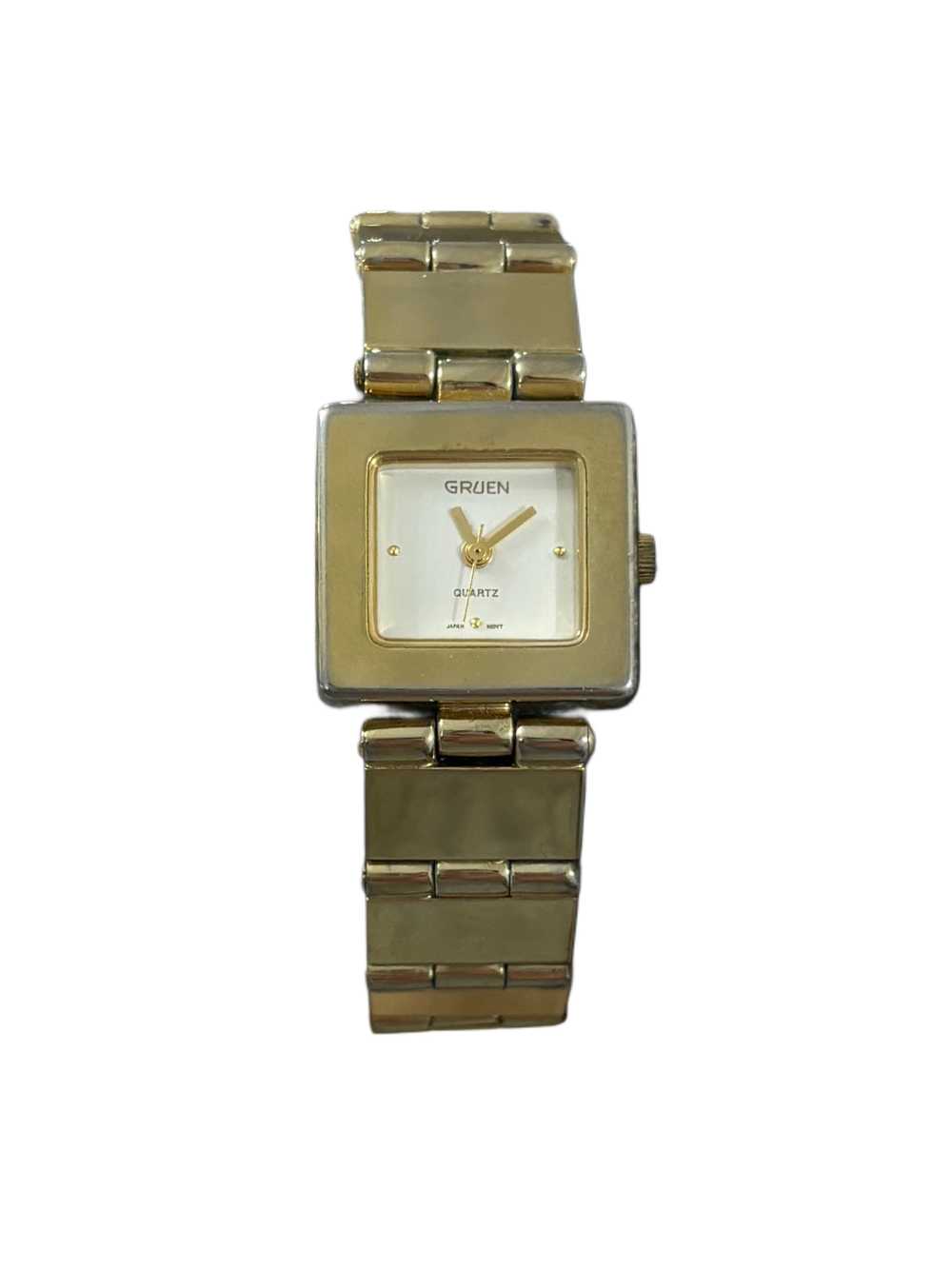 80s gold square Gruen watch - image 2