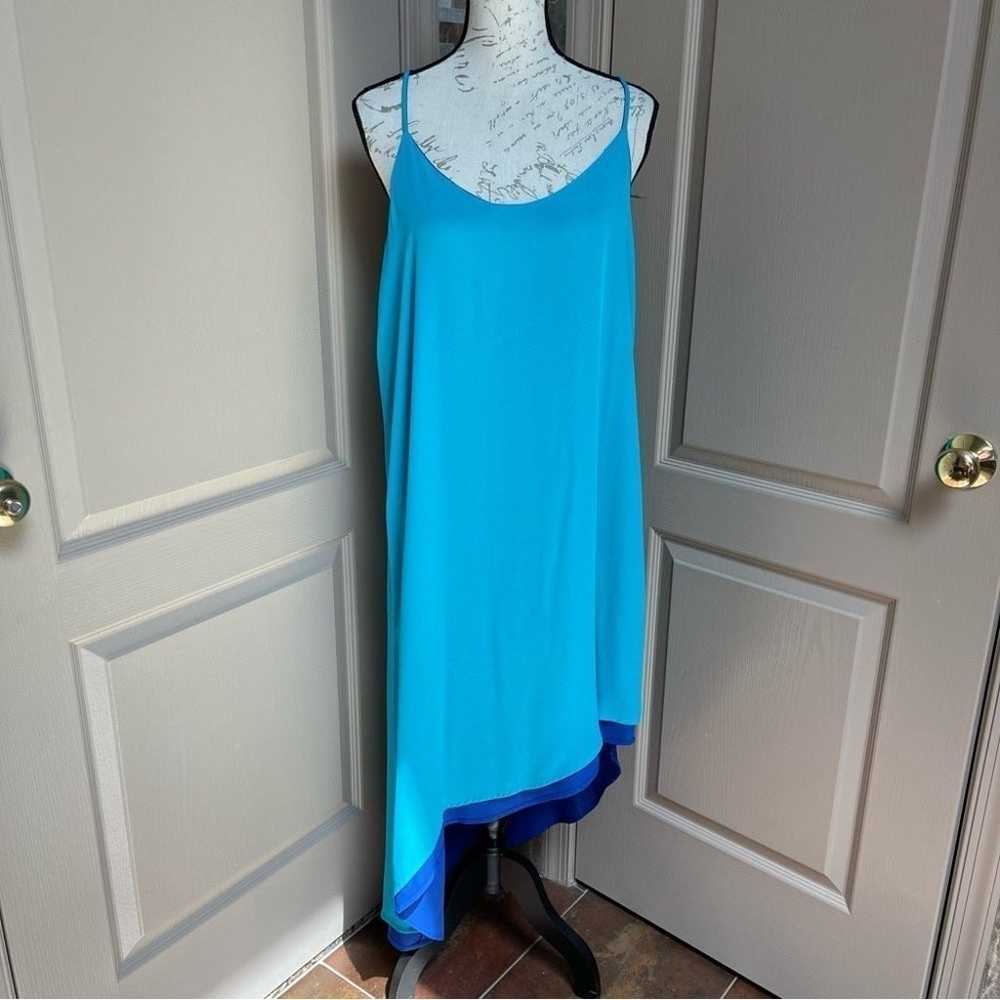 Mark Reversible Asymmetrical Hem Slip Dress Teal … - image 10