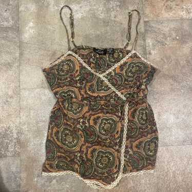 kaity vintage y2k paisley printed asymetrical wrap