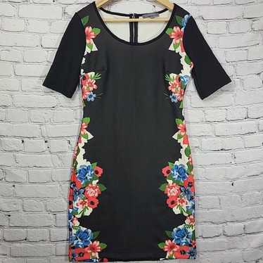 Vintage Womens Small Black Floral NY Collection S… - image 1