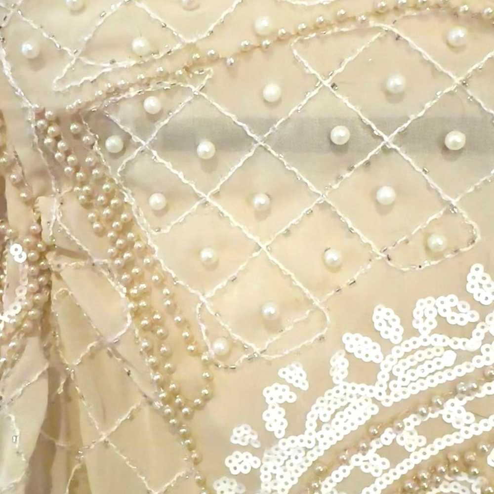 Vintage sheer hand beaded bridal top - image 3