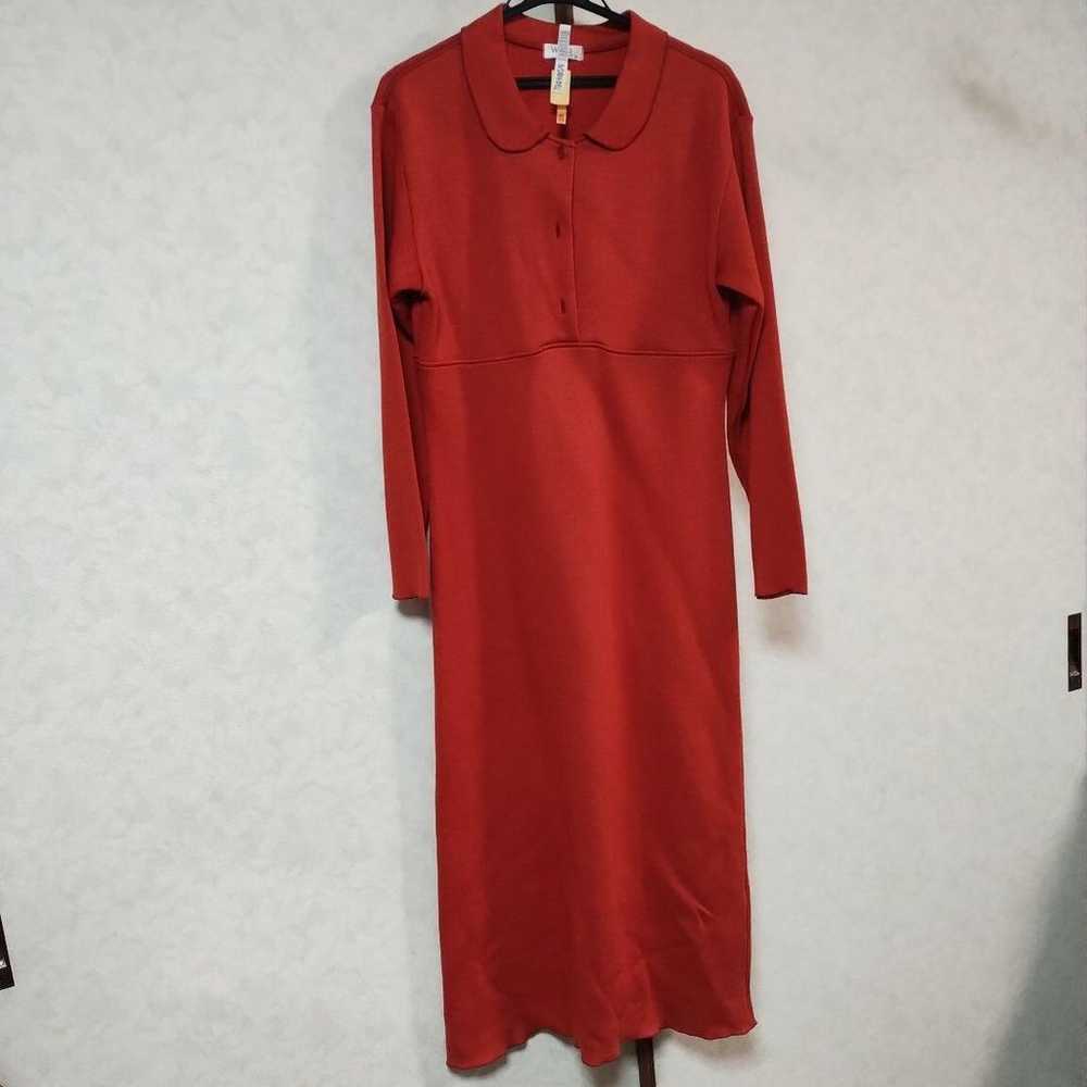 Wacoal Wing Orange Collared Long Sleeve Dress - image 1