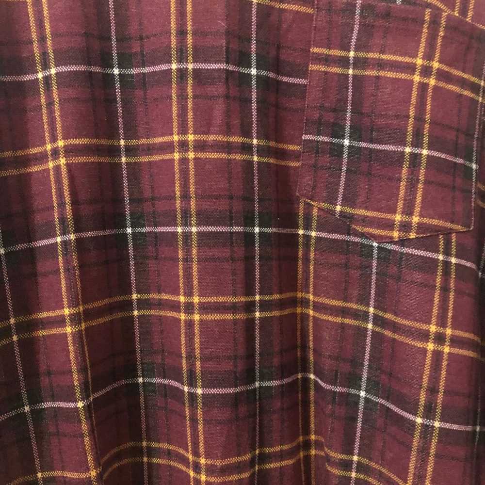 Zara Burgundy Tartan Plaid Oversized Boxy Short S… - image 2