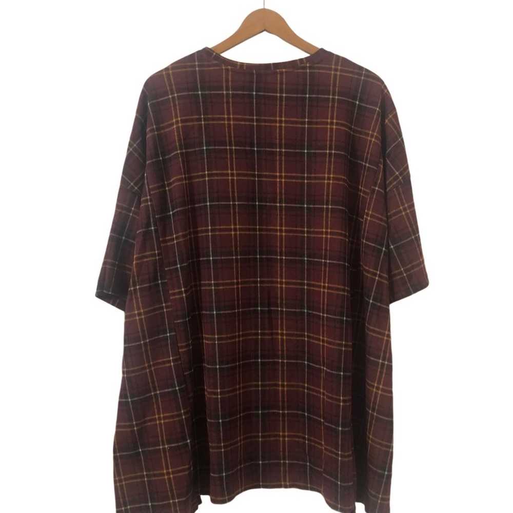 Zara Burgundy Tartan Plaid Oversized Boxy Short S… - image 4