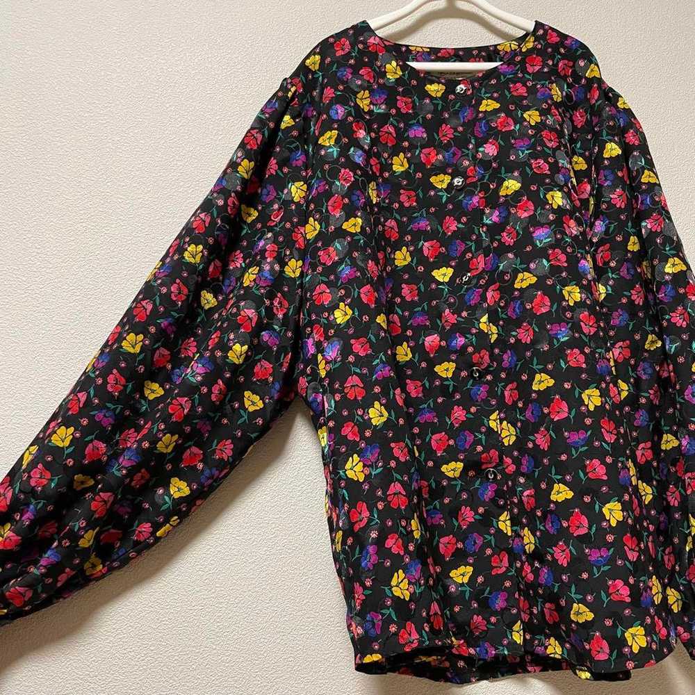 Floral blouse, cute, colorful, pink, yellow, coll… - image 10