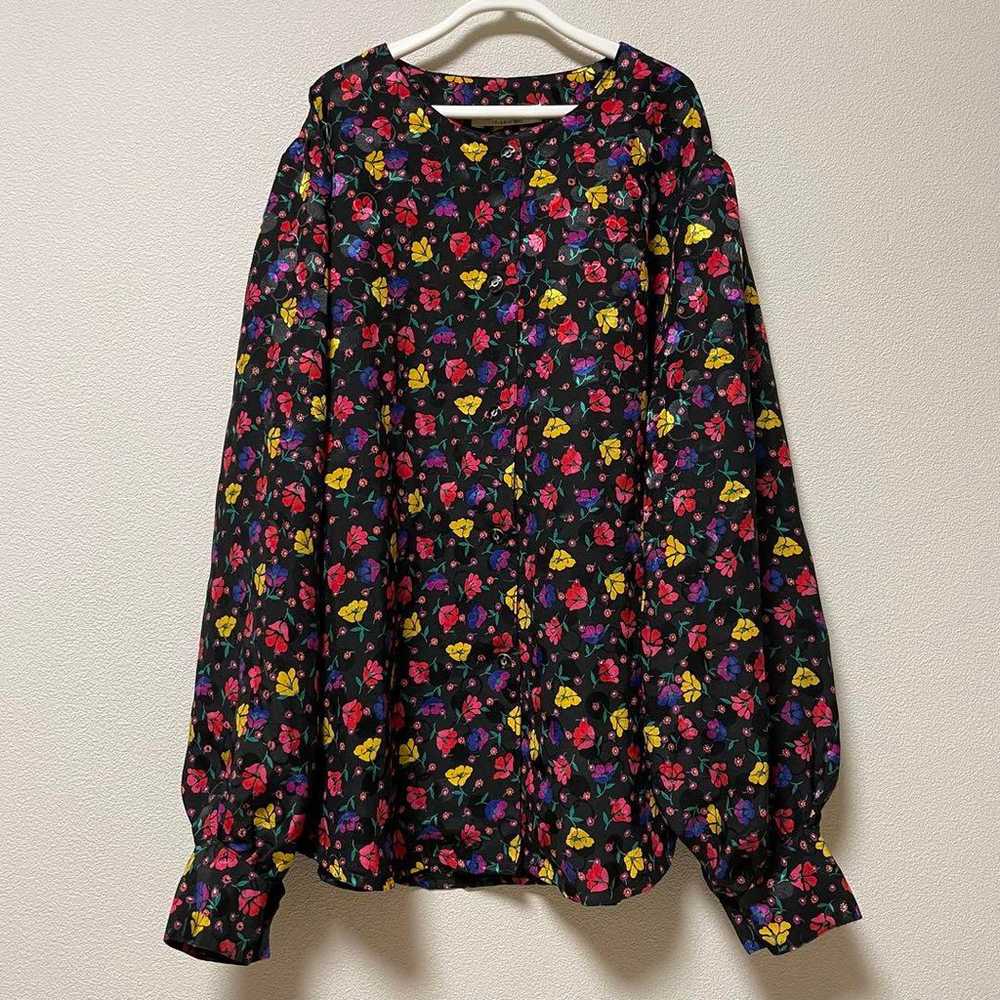 Floral blouse, cute, colorful, pink, yellow, coll… - image 4