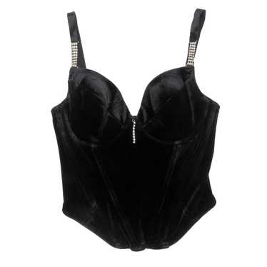 90s Vintage Ann Summers Black Velvet Rhinestone St