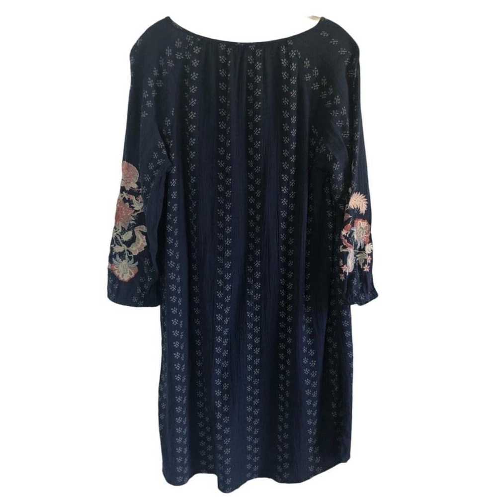 J Jill Floral Navy Pink Embroidered Tassel Dress … - image 4