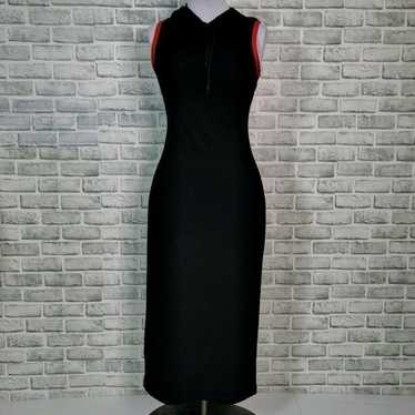 VTG 90s Jumping Jay M Black Hooded Maxi - image 1