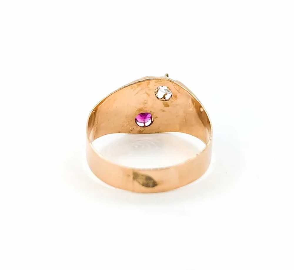 Antique Diamond And Ruby Moi E Toi Ring In Yellow… - image 8