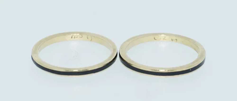 18K Black Enamel Band Ring - image 5