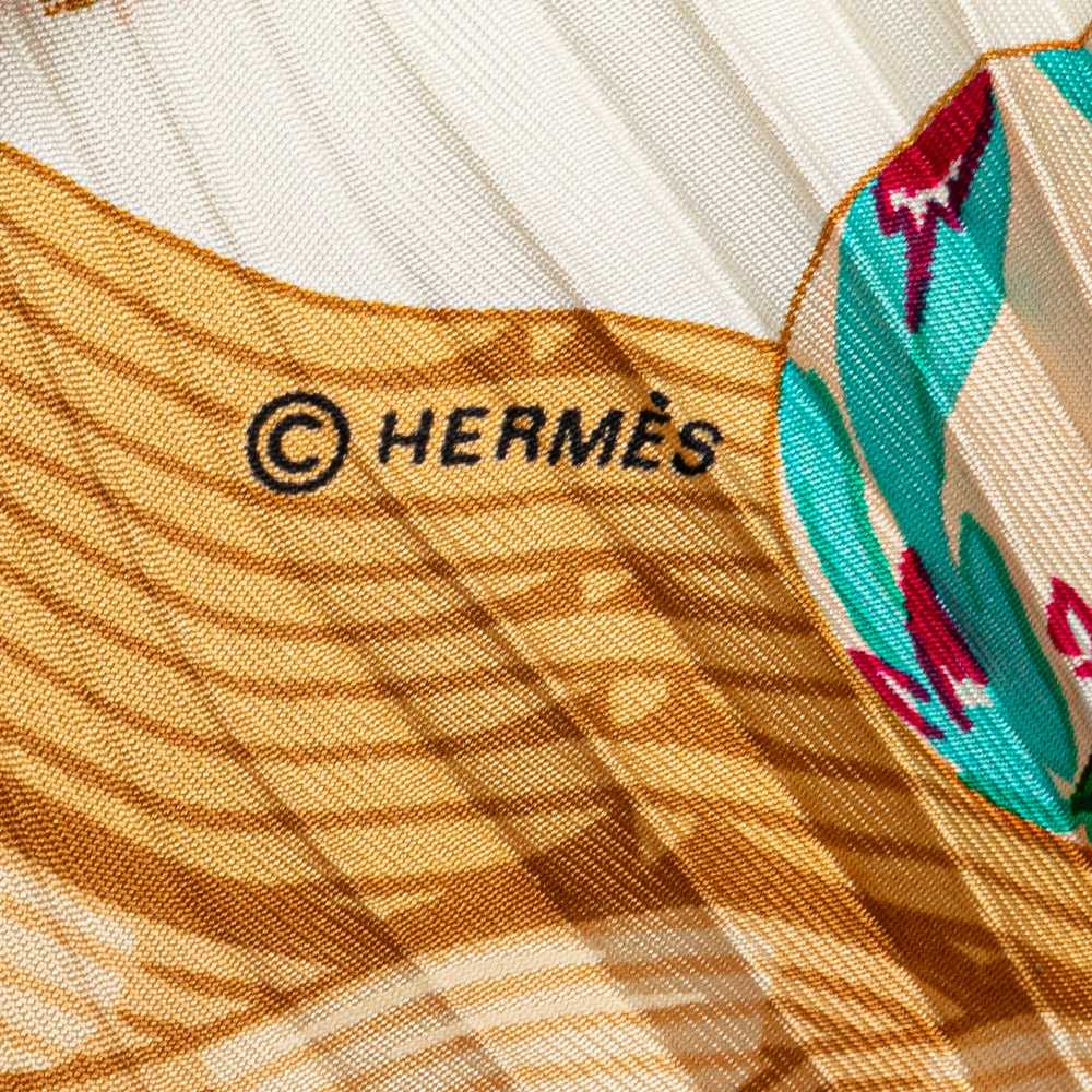 Red Hermès Couvee d Hermes Pleated Silk Scarf Sca… - image 2