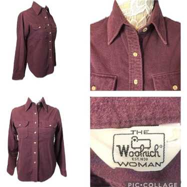 Vintage 70's Woolrich Woman Flannel shirt in plum… - image 1