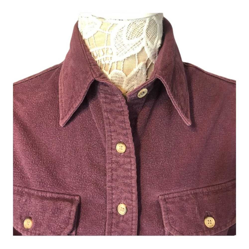 Vintage 70's Woolrich Woman Flannel shirt in plum… - image 4