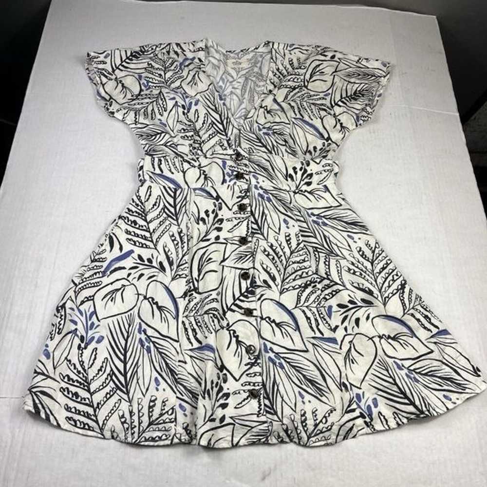 Marine Layer Camila Mini Dress Leaf Print Short S… - image 1