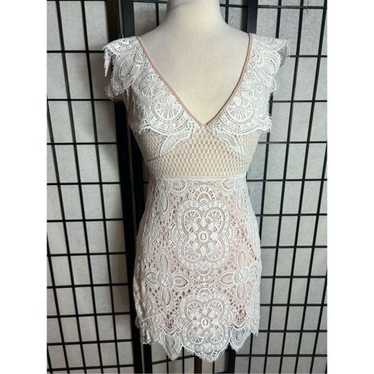 Charisma Off White Lace Overlay Dress - image 1