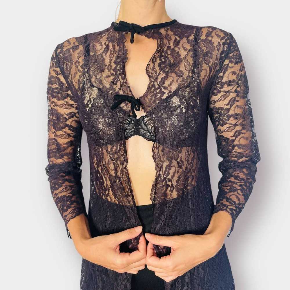 60s black lace overlay - image 1