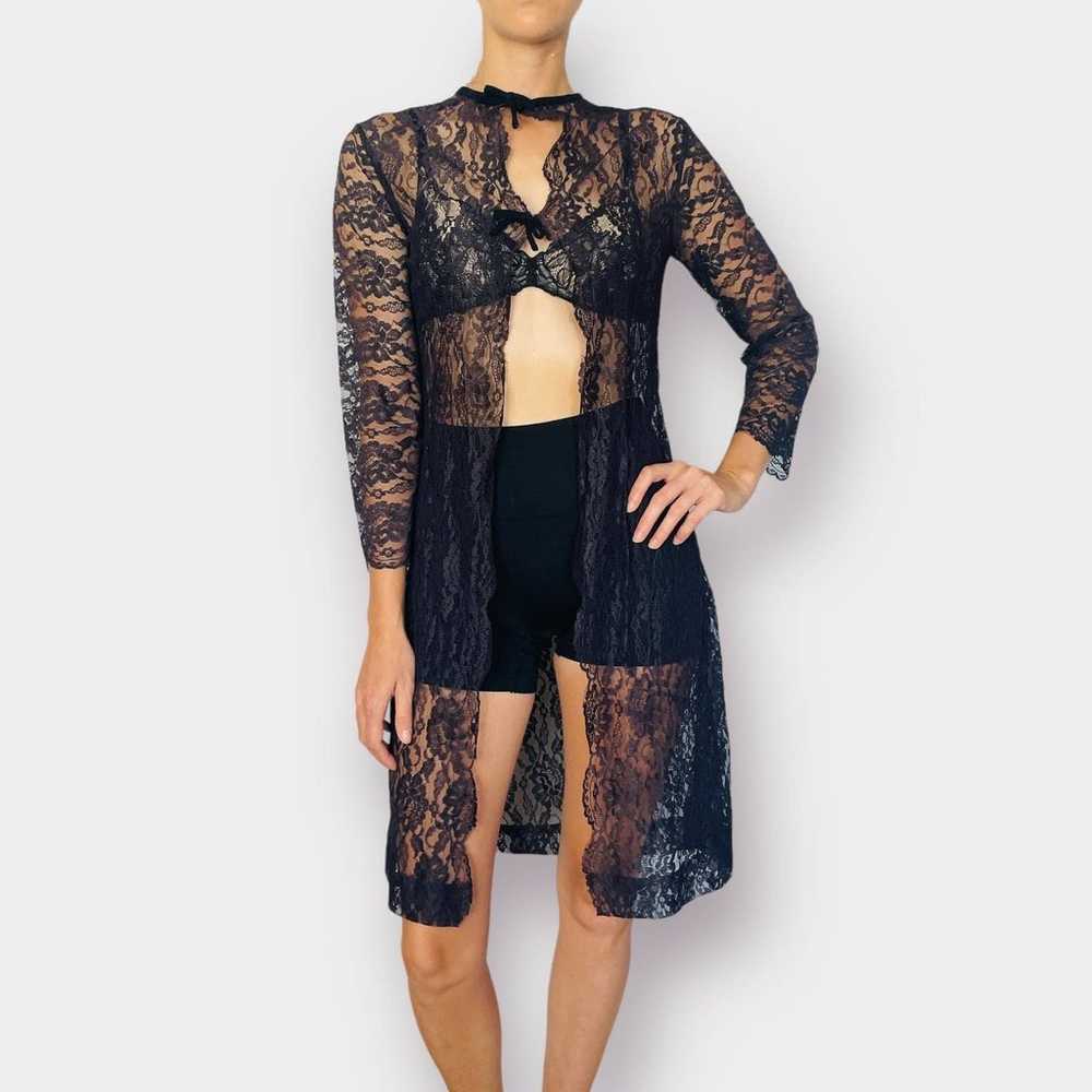 60s black lace overlay - image 2