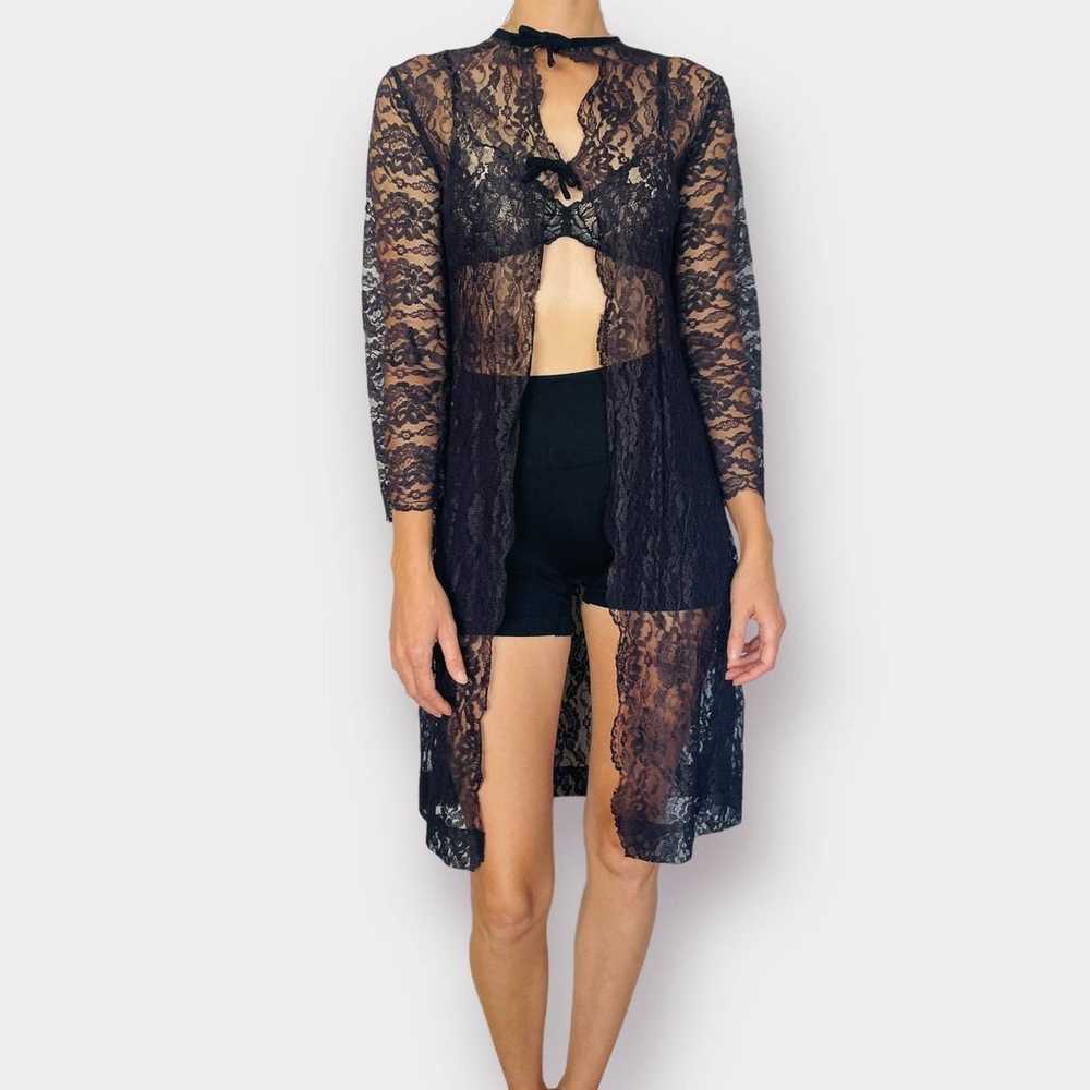 60s black lace overlay - image 3