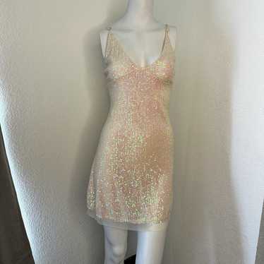 Free people gold rush mini dress size medium