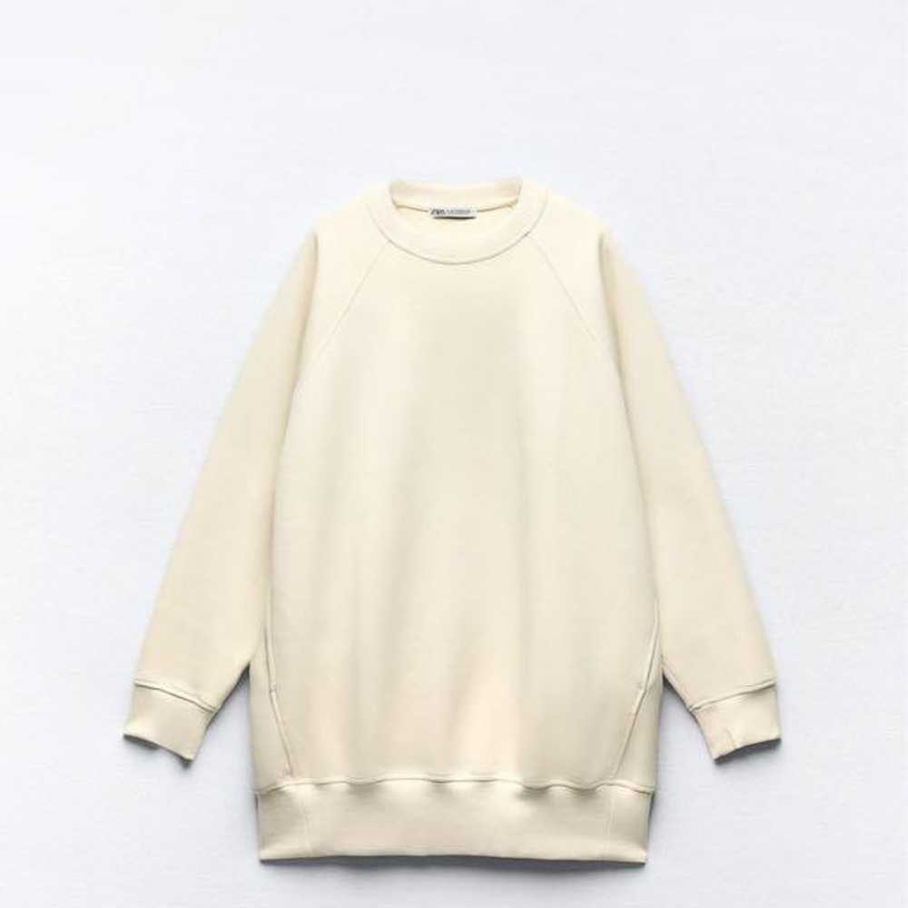 ZARA Plush Jersey Sweatshirt Dress - image 1